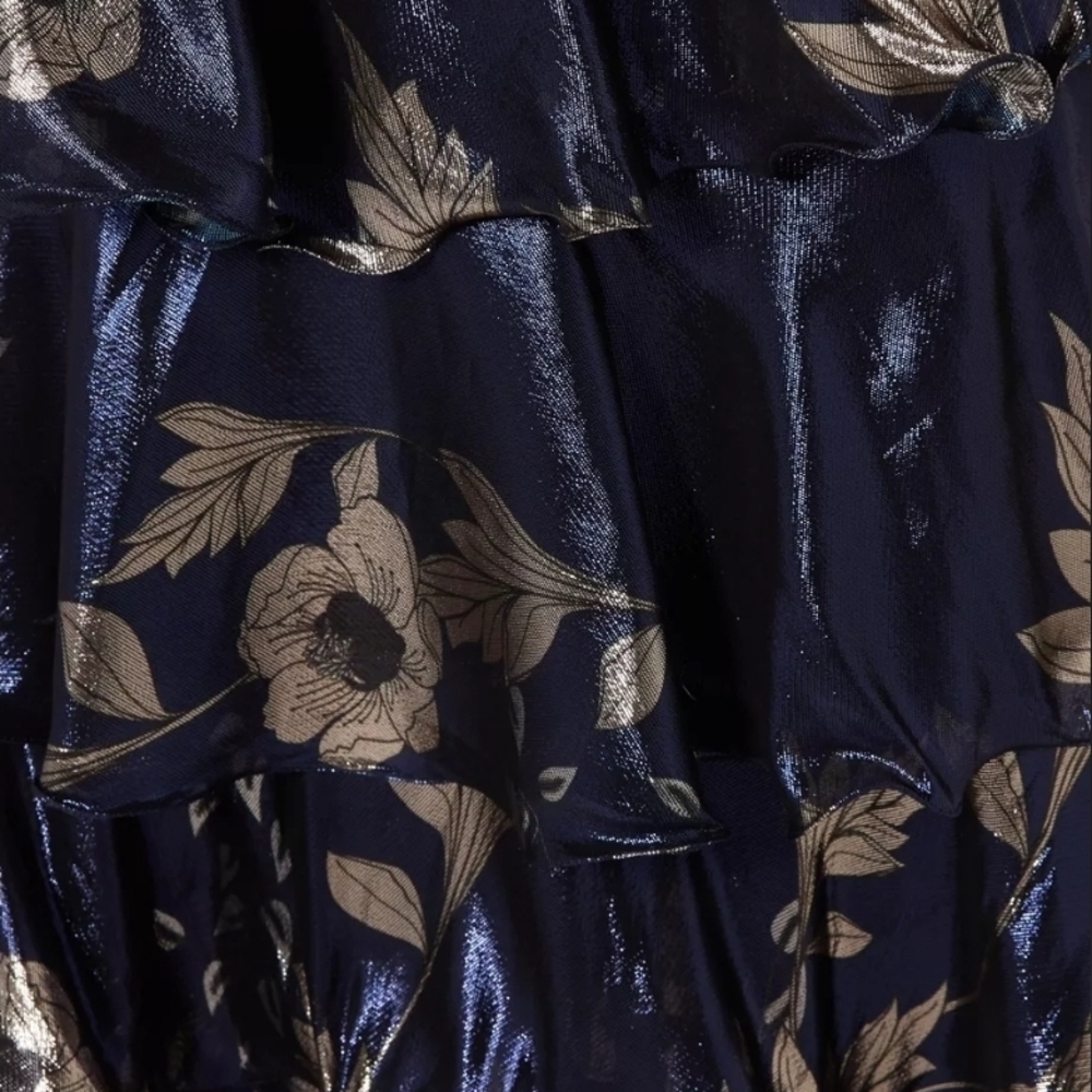 Johanna Ortiz “Midnight & Silver Tangled Garden” Blue Nile Maxi Skirt – Size 8 - Picture 6 of 14